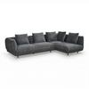SOFFA CELINA - mörkgrå/svart, Modern, metall/trä (278/175cm) - Bessagi Home