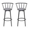 Barhocker-Set Fabio Grau Lederlook Gepolstert - Grau, MODERN, Holz/Textil (43/96/52cm) - Bessagi Home