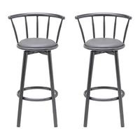 Barhocker-Set Fabio Grau Lederlook Gepolstert - Grau, MODERN, Holz/Textil (43/96/52cm) - Bessagi Home