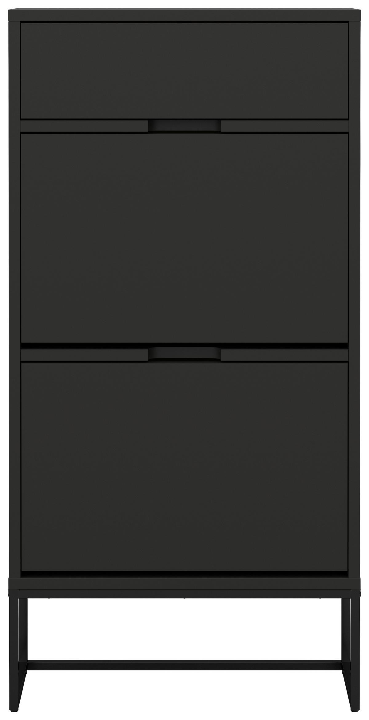 SZAFKA UCHYLNA NA BUTY LIPP - czarny, Design, materiał drewnopochodny/metal (58/116/28cm)