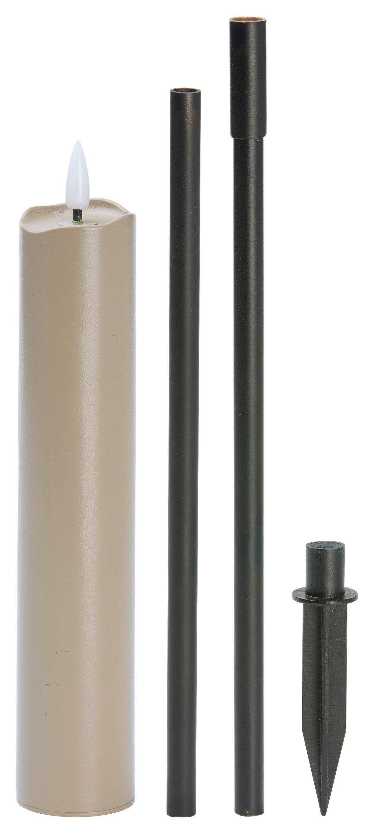 LED-Gartenfackel Kalypso Beige, 2er Set - Beige, Basics, Kunststoff (4/89cm) - Mömax