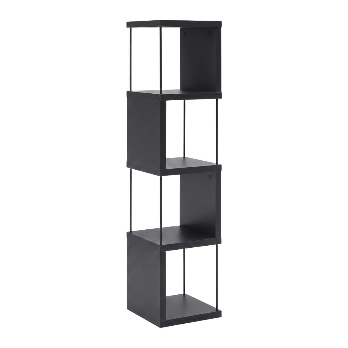 Polc Pinnar - sötétszürke, Modern, faalapú anyag/fém (33/136,5/33cm) - Mömax