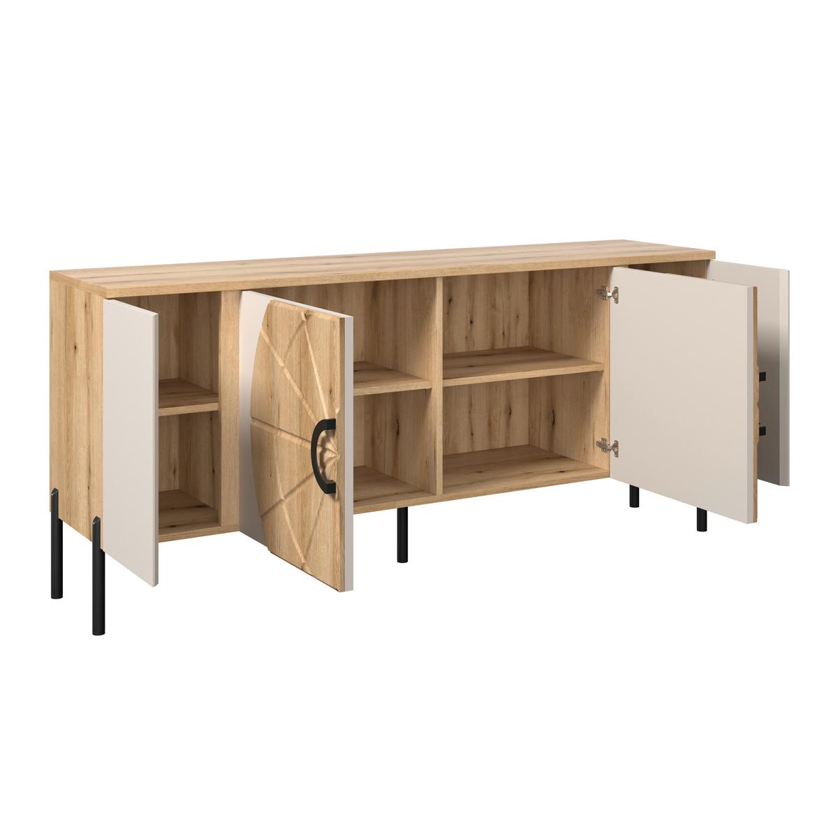 Tv Komoda Hong Kong - kašmir/boja hrasta, Trendi, metal/pločasti materijal (160/71,9/37,5cm) - Modern Living