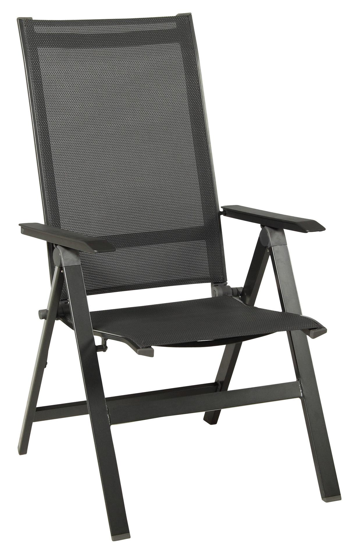 Gartengarnitur Uran 5-Teilig Metall/Textil/Holzwerkstoff - Anthrazit/Schwarz, Basics, Holzwerkstoff/Textil (160+60/98/74cm) - Acamp
