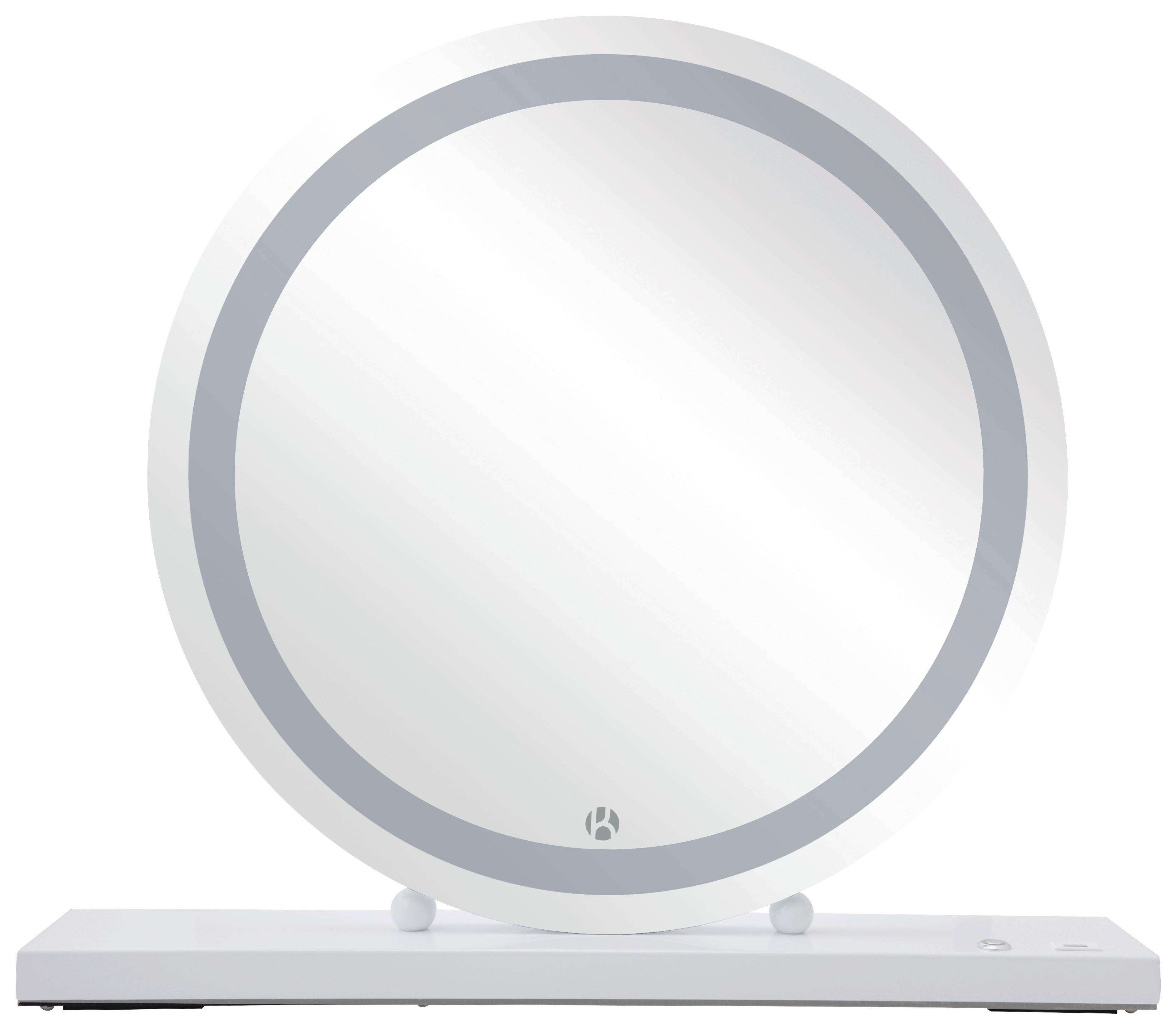 WANDSPIEGEL LED SCHMINKSPIEGEL GLAMORY 125 - Weiss, Basics, Glas/Holzwerkstoff (53/10/60cm) - Kayoom