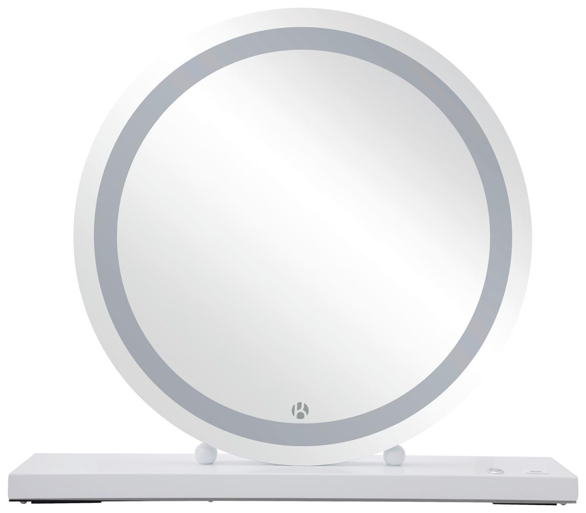 WANDSPIEGEL LED SCHMINKSPIEGEL GLAMORY 125 - Weiss, Basics, Glas/Holzwerkstoff (53/10/60cm) - Kayoom