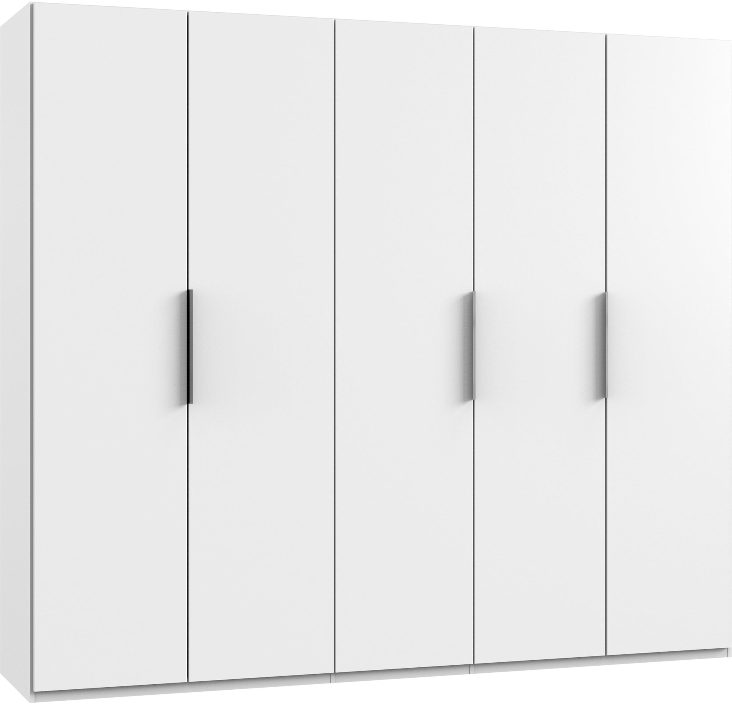 Drehtürenschrank Level 36A ca. 250x216x58 cm Weiß - Chromfarben/Weiß, MODERN, Holzwerkstoff (250/216/58cm) - MID.YOU