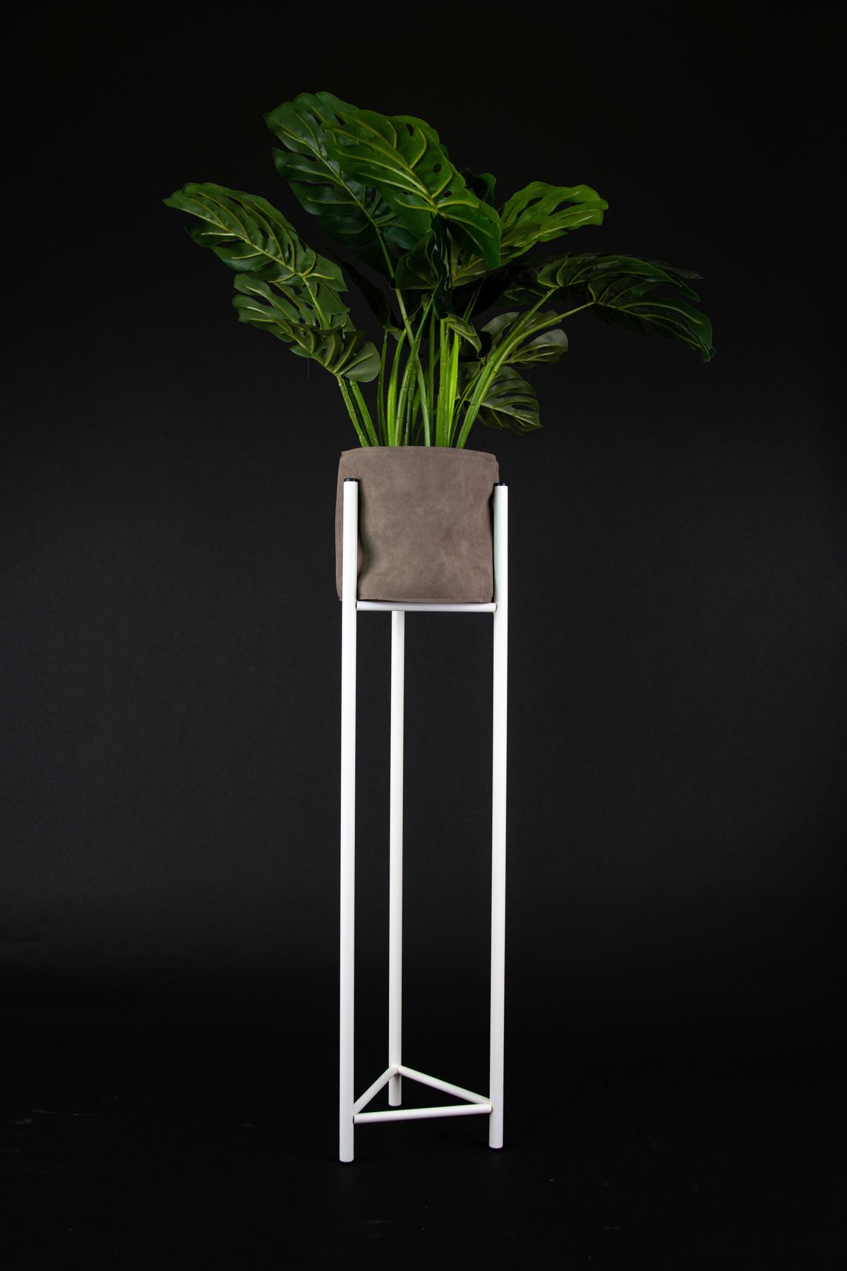 Blumenständer Weiß - Weiß, Basics, Metall (23/90/23cm)