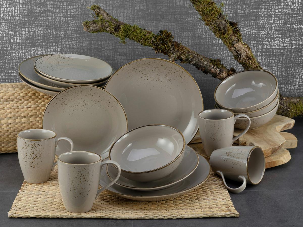 Set Desertnih Krožnikov Stone, 6-Delni - siva, Trend, keramika (21cm) - Creatable