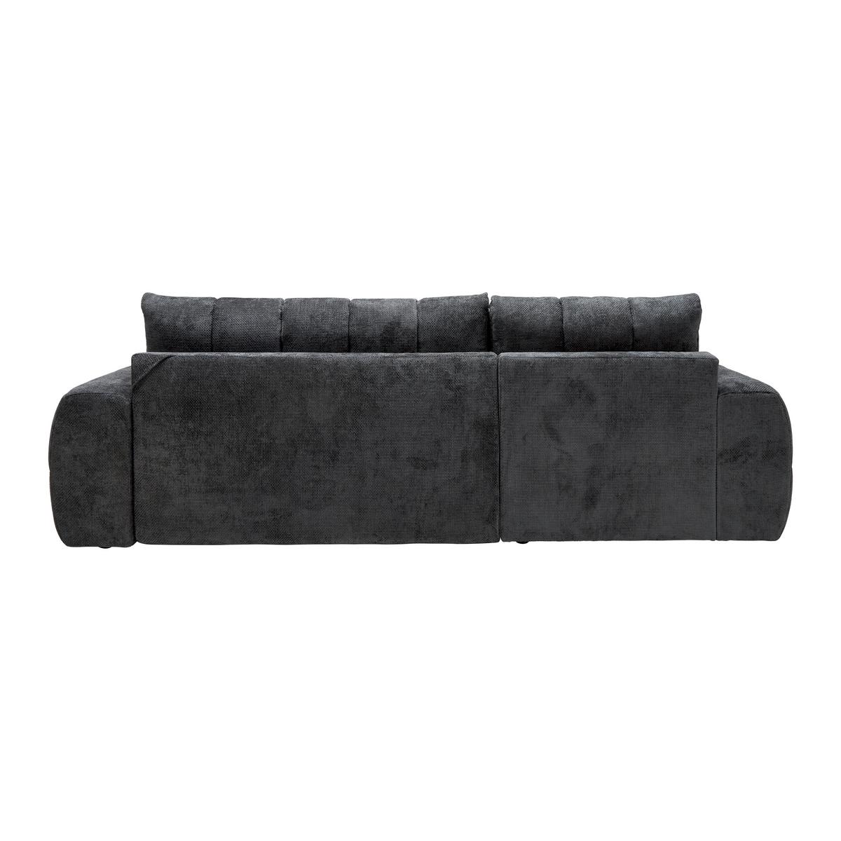 Wohnlandschaft Bolonia Graphitfarben - Schwarz Hochglanz/Graphitfarben, MODERN, Textil/Metall (166/273cm) - Mömax