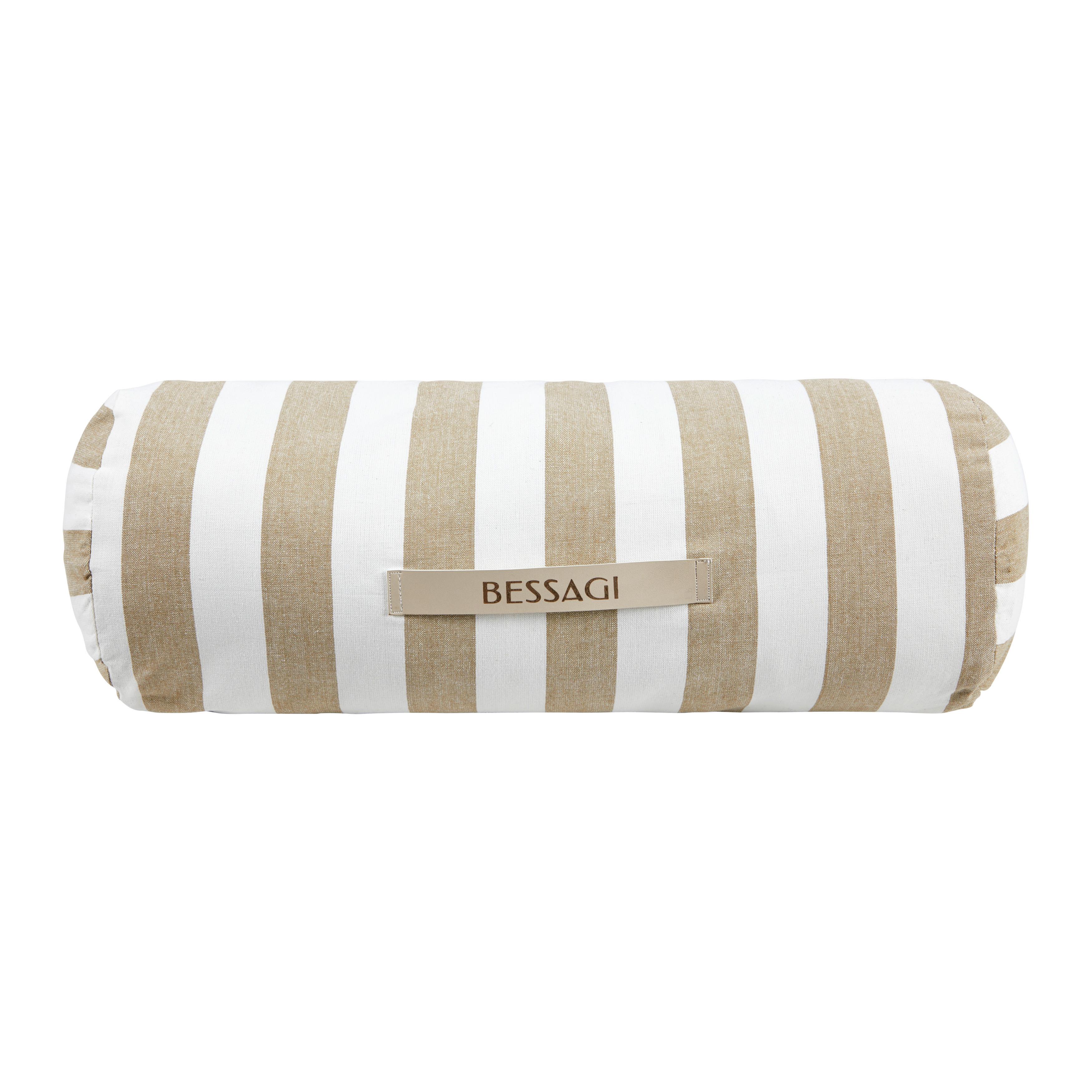 Nackenkissen Lea Beige/Weiß - MODERN (50/20/20cm) - Bessagi Garden