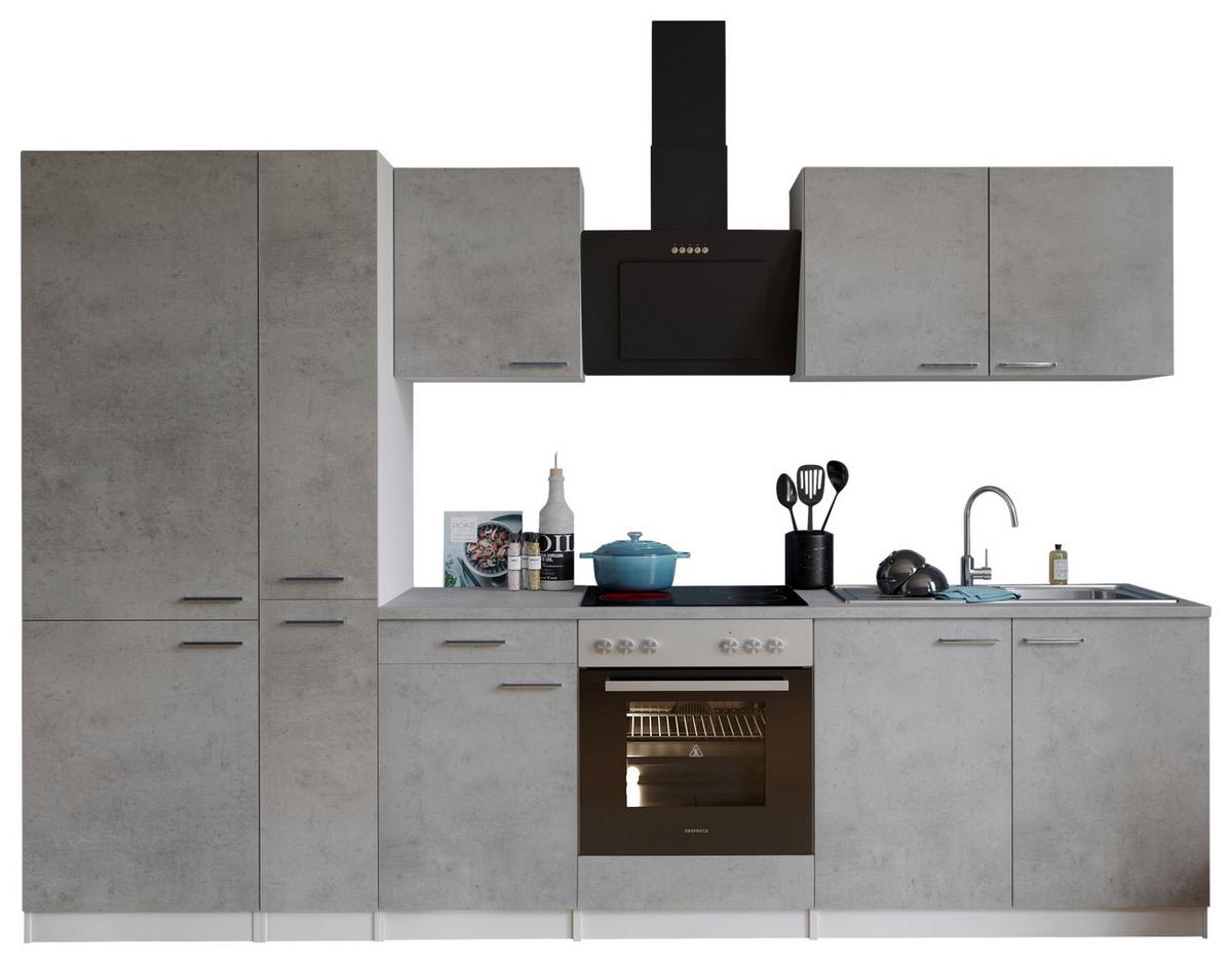 Kuhinjski Blok Z Aparati Malia, 300cm - barve nerjavečega jekla/siva, Basics, kovina/leseni material (300cm) - Respekta