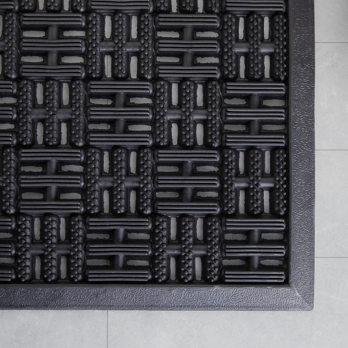 Fussmatte Karo In Schwarz Ca. 40x60cm - Schwarz, Basics, Kunststoff (40/60cm) - Mömax