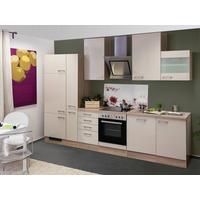 Küchenblock Nepal mit Geräten Eiche/Kaschmir B: ca. 310 cm - Kaschmir/Edelstahlfarben, MODERN, Holzwerkstoff/Metall (310cm) - FlexWell