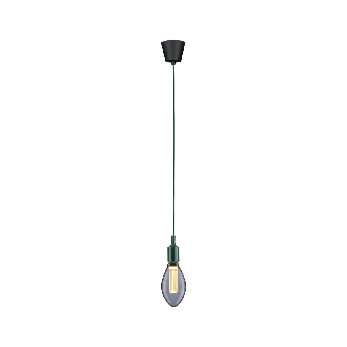 Hängeleuchte Ketil in Grün/Schwarz max. 60 Watt - Schwarz/Grün, Basics, Kunststoff/Textil (9,0/218cm) - Paulmann