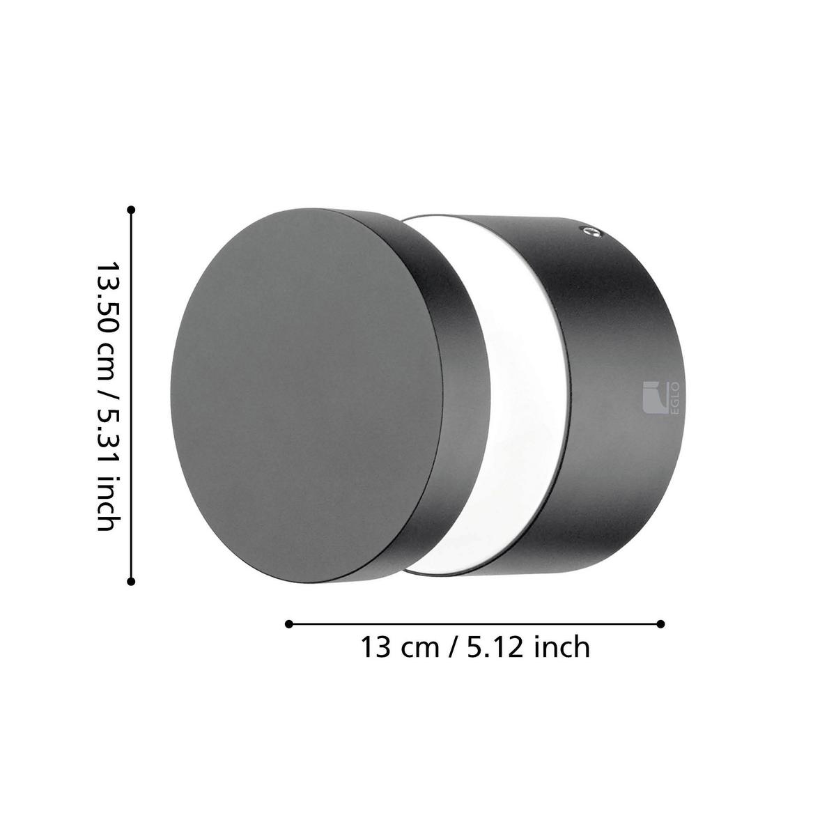 Led-aussenleuchte 97303*melzo - Transparent/Schwarz, Design, Kunststoff/Metall (13,5/13cm) - Eglo