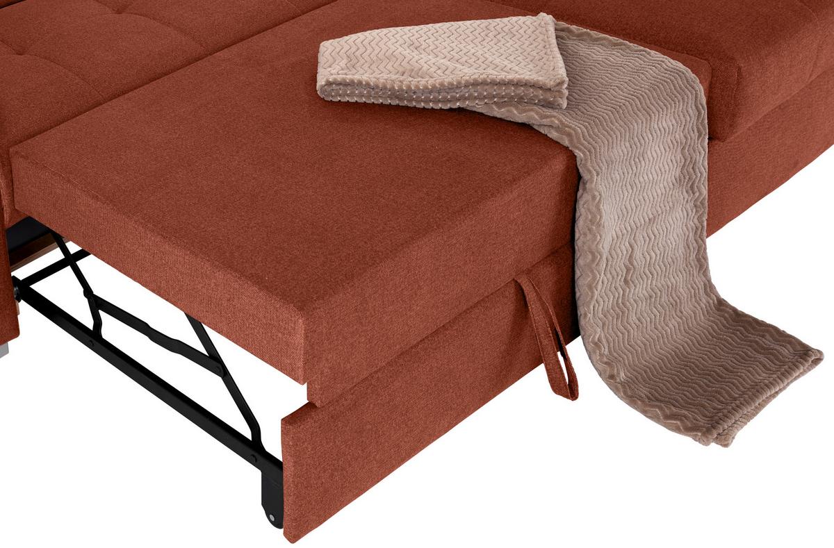 Kutna Garnitura Perry - boje hrđe/srebrne boje, Design, tekstil/drvo (292/183cm) - Modern Living