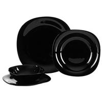 ZASTAWA STOŁOWA VETRO QUADRATO NERO - czarny, Basics, szkło - Boxxx