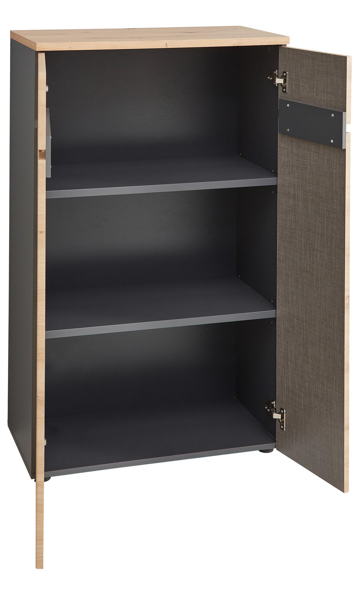 Komód Memphis - grafitszürke/Artisan tölgy, Modern, faalapú anyag (75/122/38cm) - Premium Living