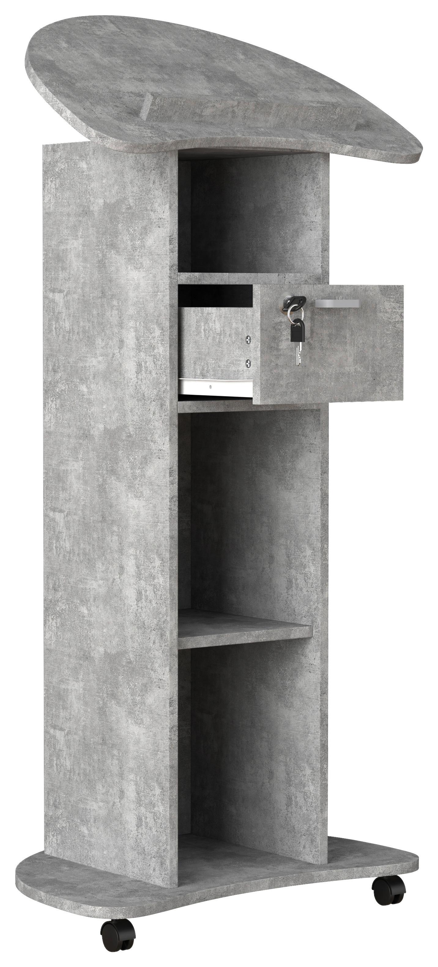 Stoječi Pult Redola M, Beton - siva, Moderno, leseni material (56/110/37cm) - MID.YOU