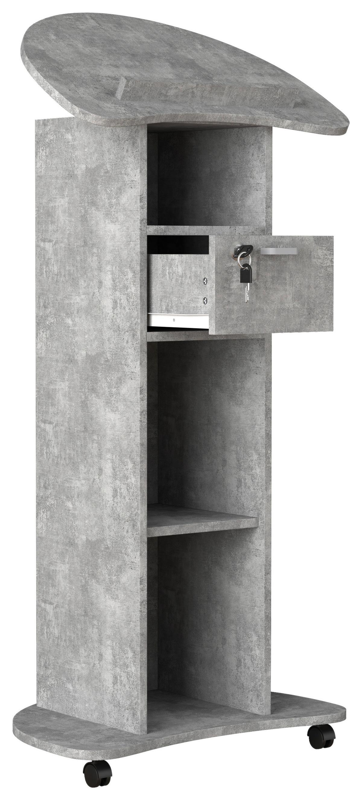 Stoječi Pult Redola M, Beton - siva, Moderno, leseni material (56/110/37cm) - MID.YOU