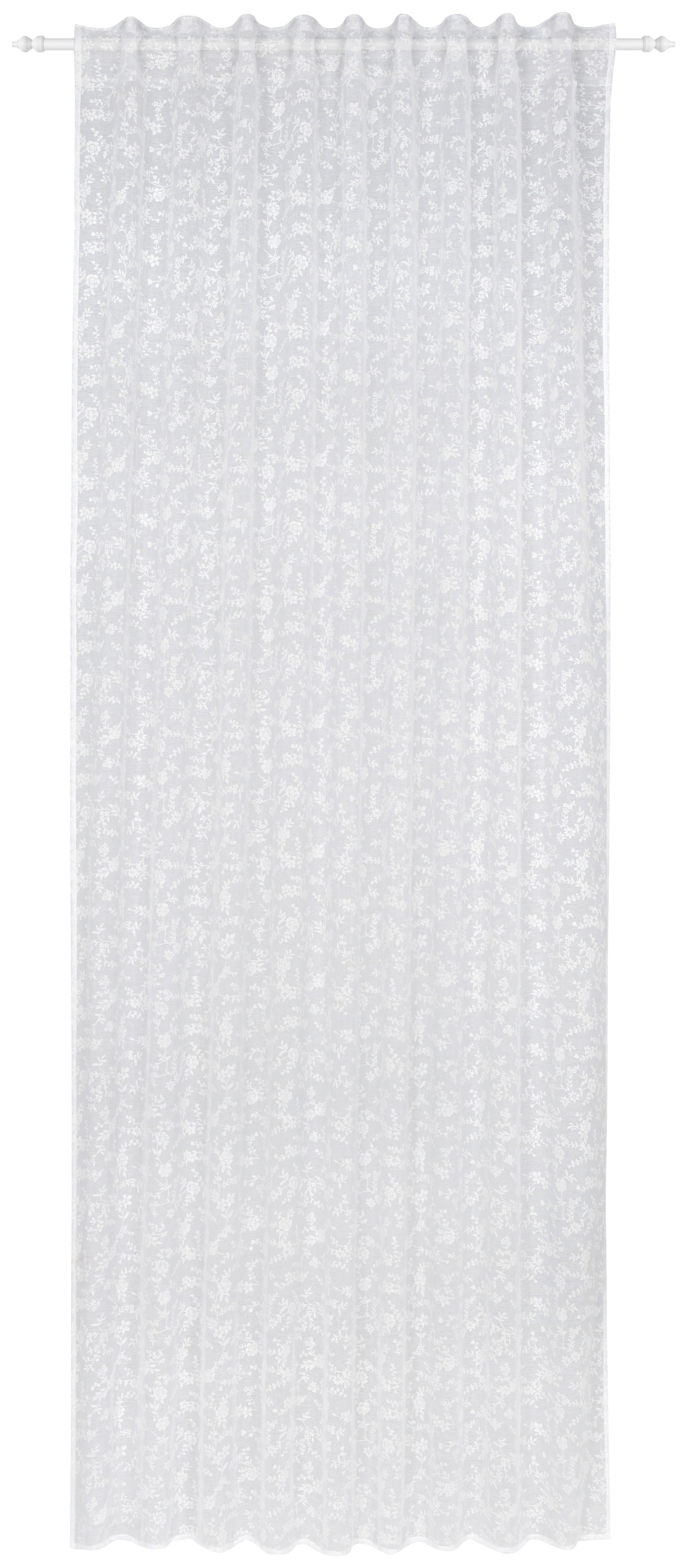 Fertigvorhang Raphaela in Weiss ca.140x245cm - Weiss, Romantik / Landhaus, Textil (140/245cm) - Zandiara
