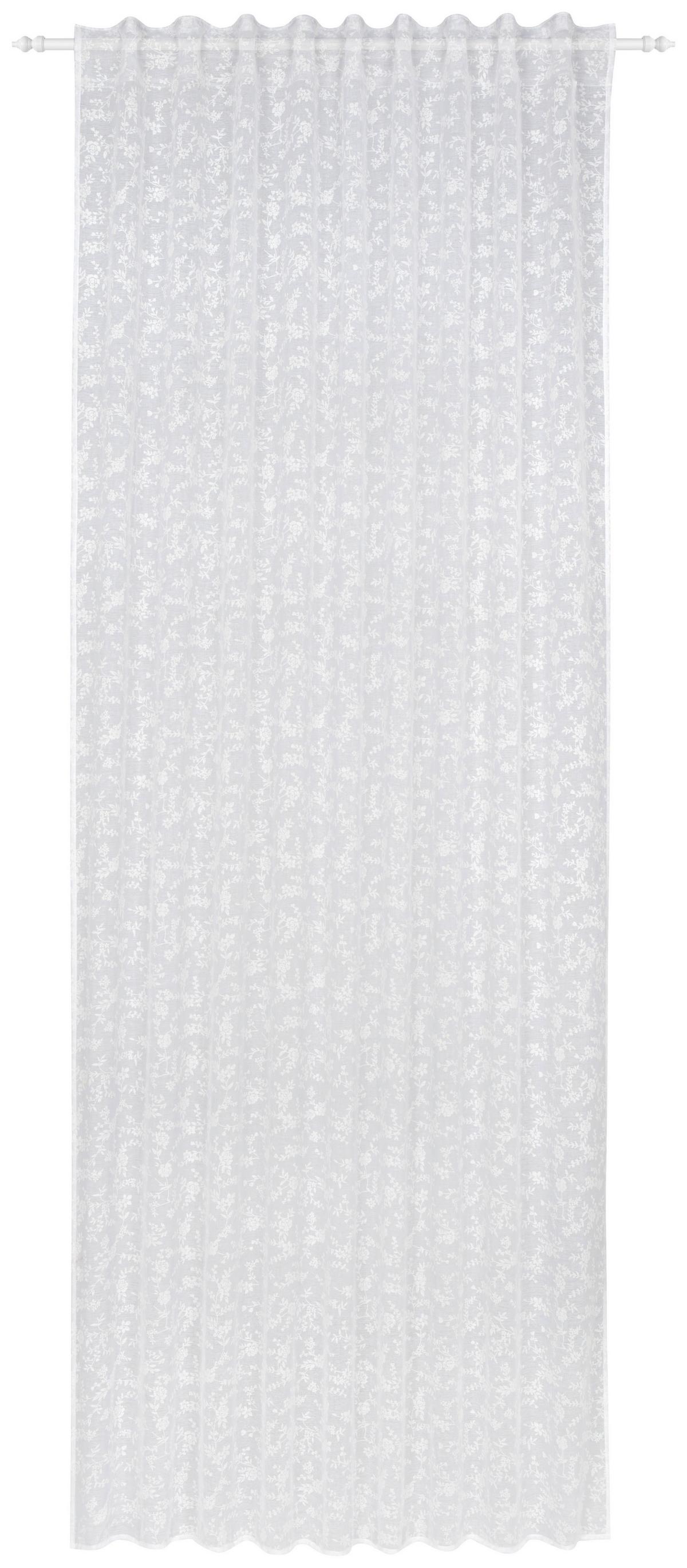 Fertigvorhang Raphaela in Weiss ca.140x245cm - Weiss, Romantik / Landhaus, Textil (140/245cm) - Zandiara