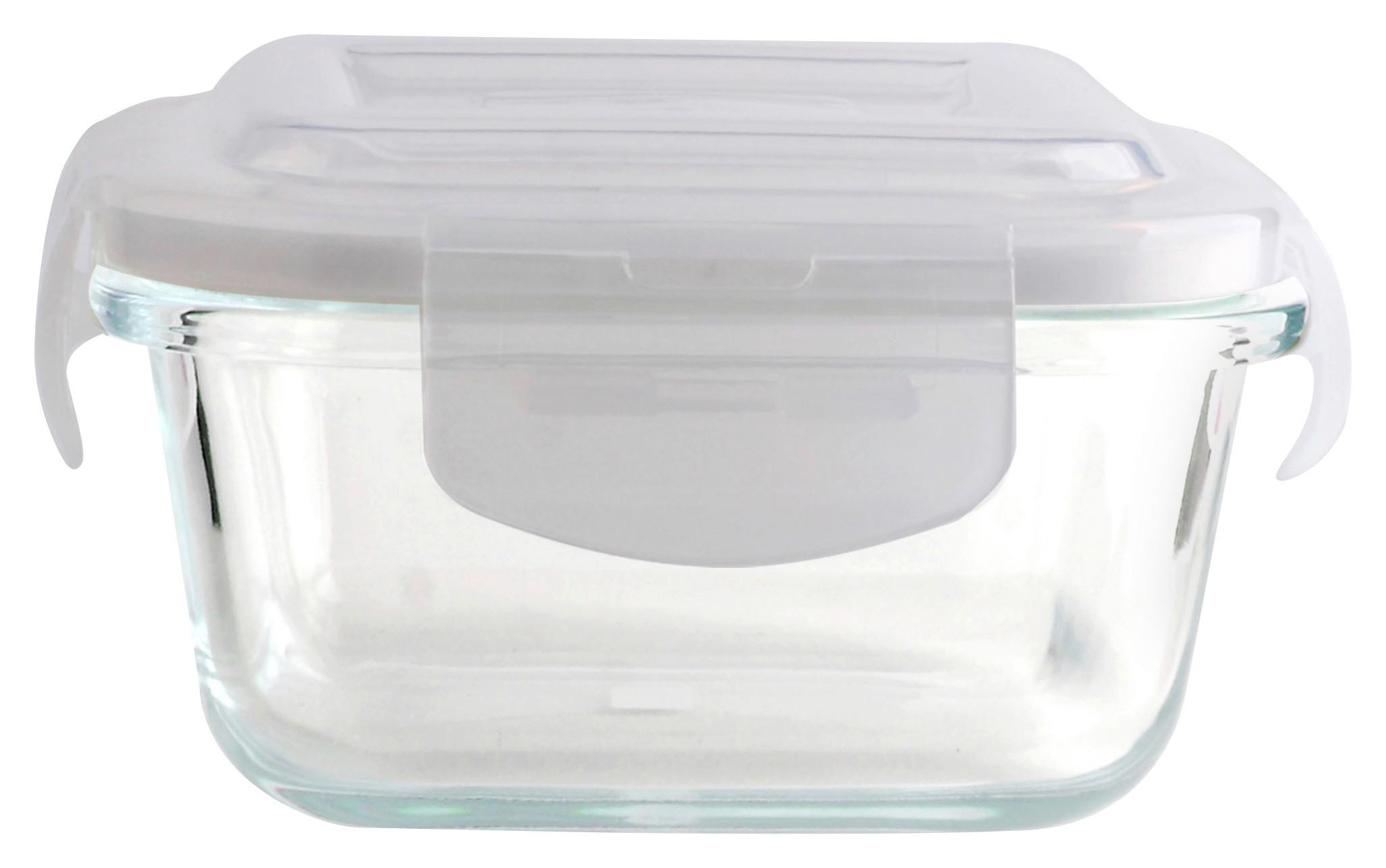 Frischhaltedose Fresh ca. 1,05l - Klar/Transparent, Glas/Kunststoff (18,3/18,3/8,5cm) - Modern Living