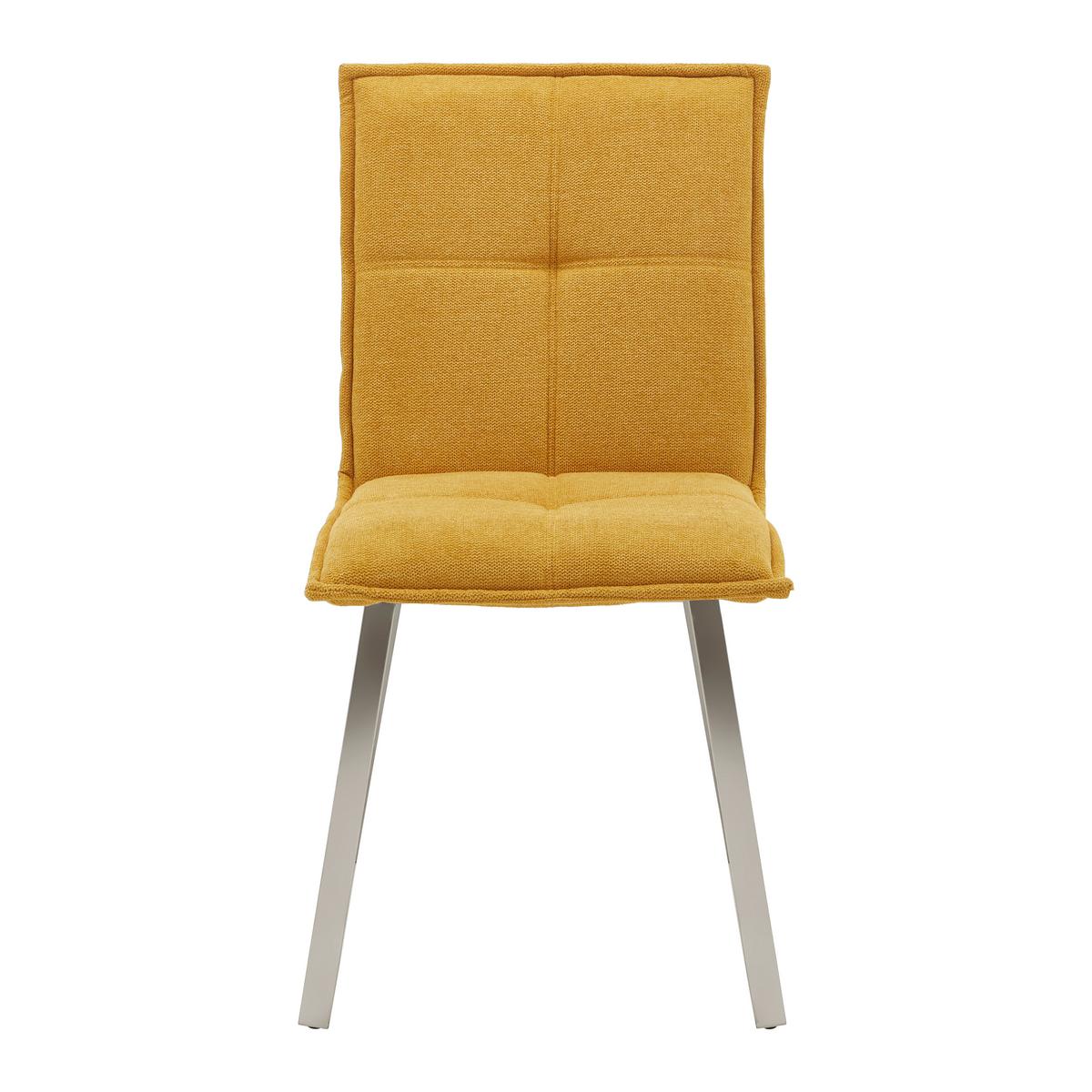 KRZESŁO EMILIO - kolor stalowy/żółty, Modern, metal/drewno (46/85/55cm) - Bessagi Home