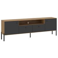 Comodă TV NURSIA - antracit, Trend, material pe bază de lemn (180/60,2/40cm) - Modern Living