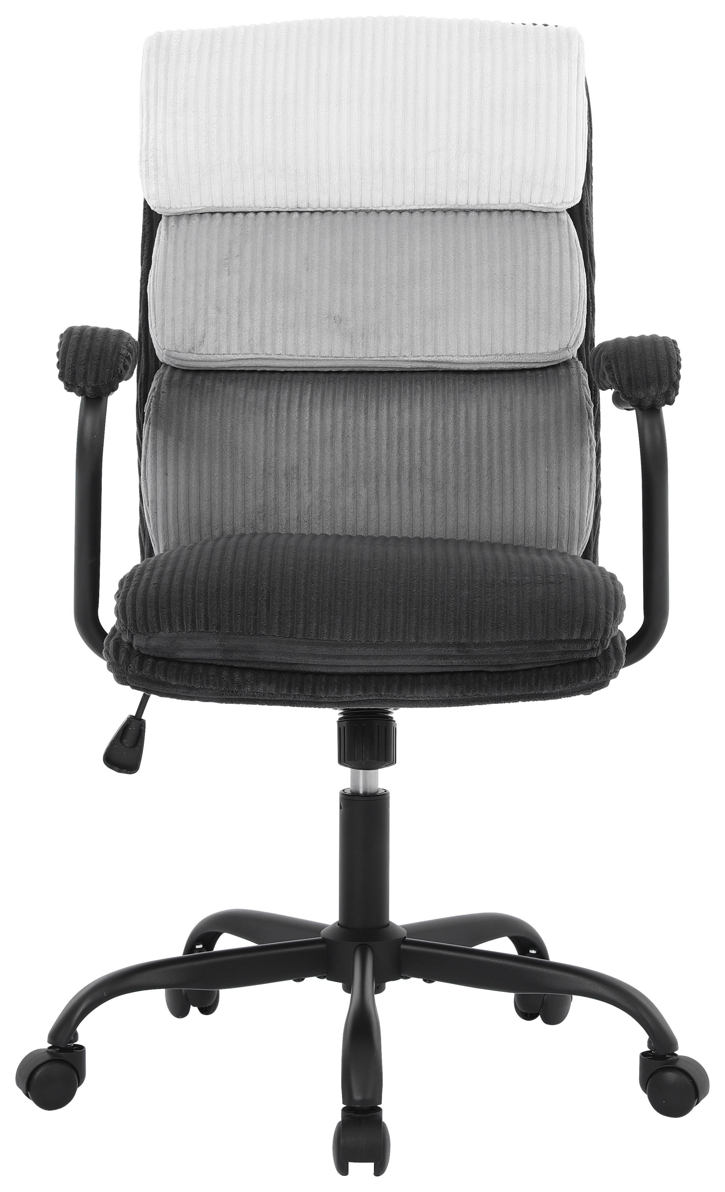 SNURRSTOL MANHATTAN 2 - mörkgrå/beige, Modern, metall/trä (58/102-112/64,5cm) - Mömax