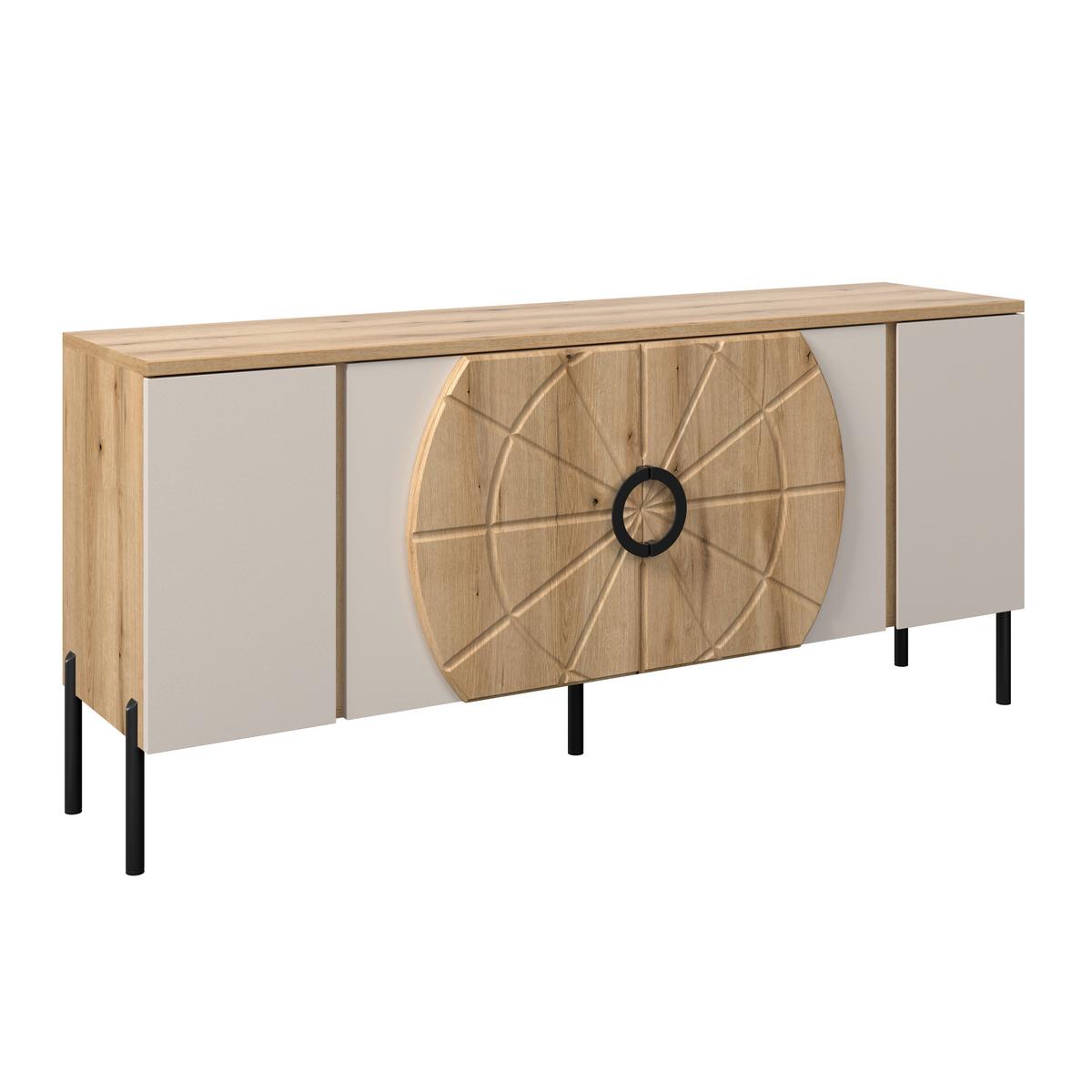 Tv Komoda Hong Kong - kašmir/boja hrasta, Trendi, metal/pločasti materijal (160/71,9/37,5cm) - Modern Living