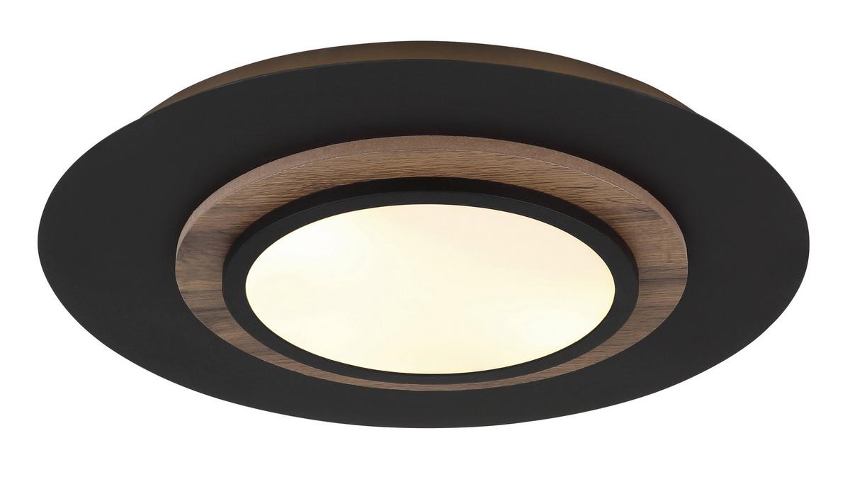 LED-DECKENLEUCHTE 67352-24 KORY - Weiss/Dunkelbraun, Natur, Holzwerkstoff/Kunststoff (48/5,6cm) - Globo