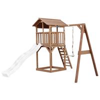 SPIELTURM A025.121.90 - Braun/Weiß, KONVENTIONELL, Holz/Kunststoff (283,6/241,9/349cm) - Ambia Garden