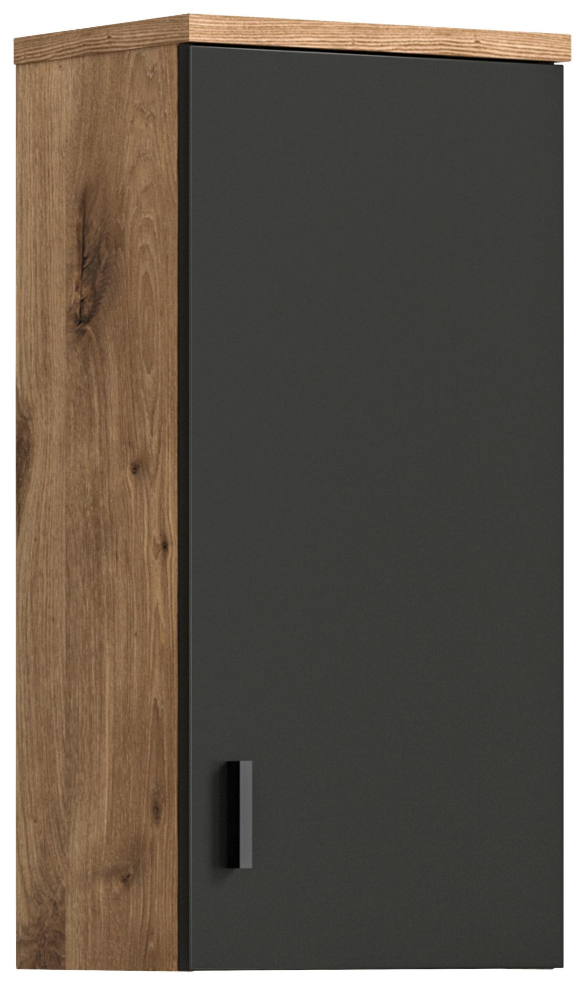 Badezimmer Grado 4-tlg. ca. 138 cm Eiche/Grau - Dunkelgrau/Weiß Hochglanz, MODERN, Glas/Keramik (138cm) - MID.YOU