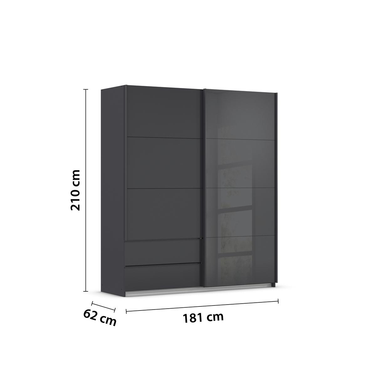 Schwebetürenschrank Elara in Grau - Grau, KONVENTIONELL, Holzwerkstoff (181/210/62cm) - Premium Living