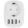 MULTISTECKER ALRO - Weiß, KONVENTIONELL, Kunststoff/Metall (8/6/8cm) - Mömax