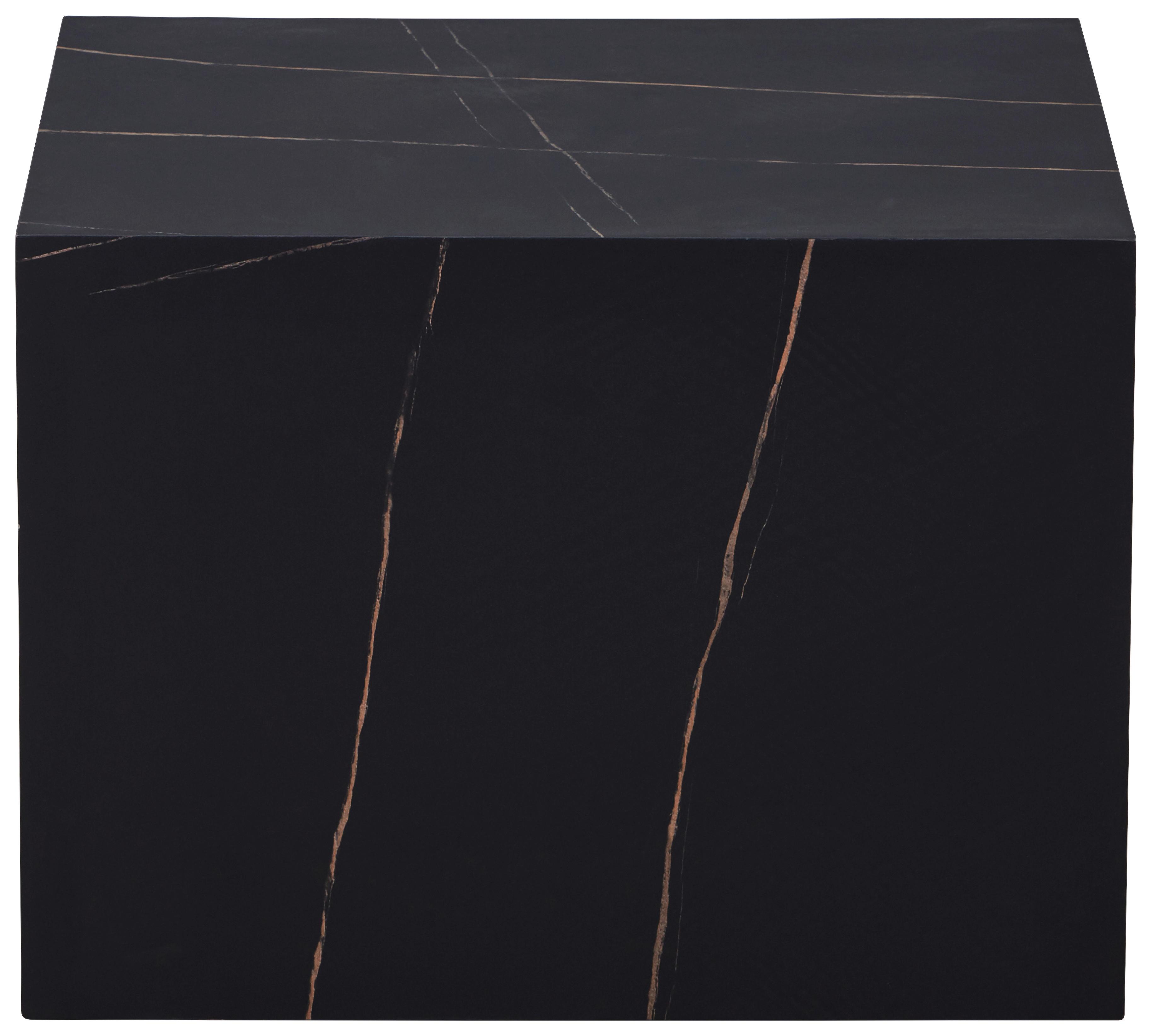 BEISTELLTISCH CUBOID 125 SCHWARZ - Schwarz, Design, Holzwerkstoff (55/55/40cm) - Kayoom
