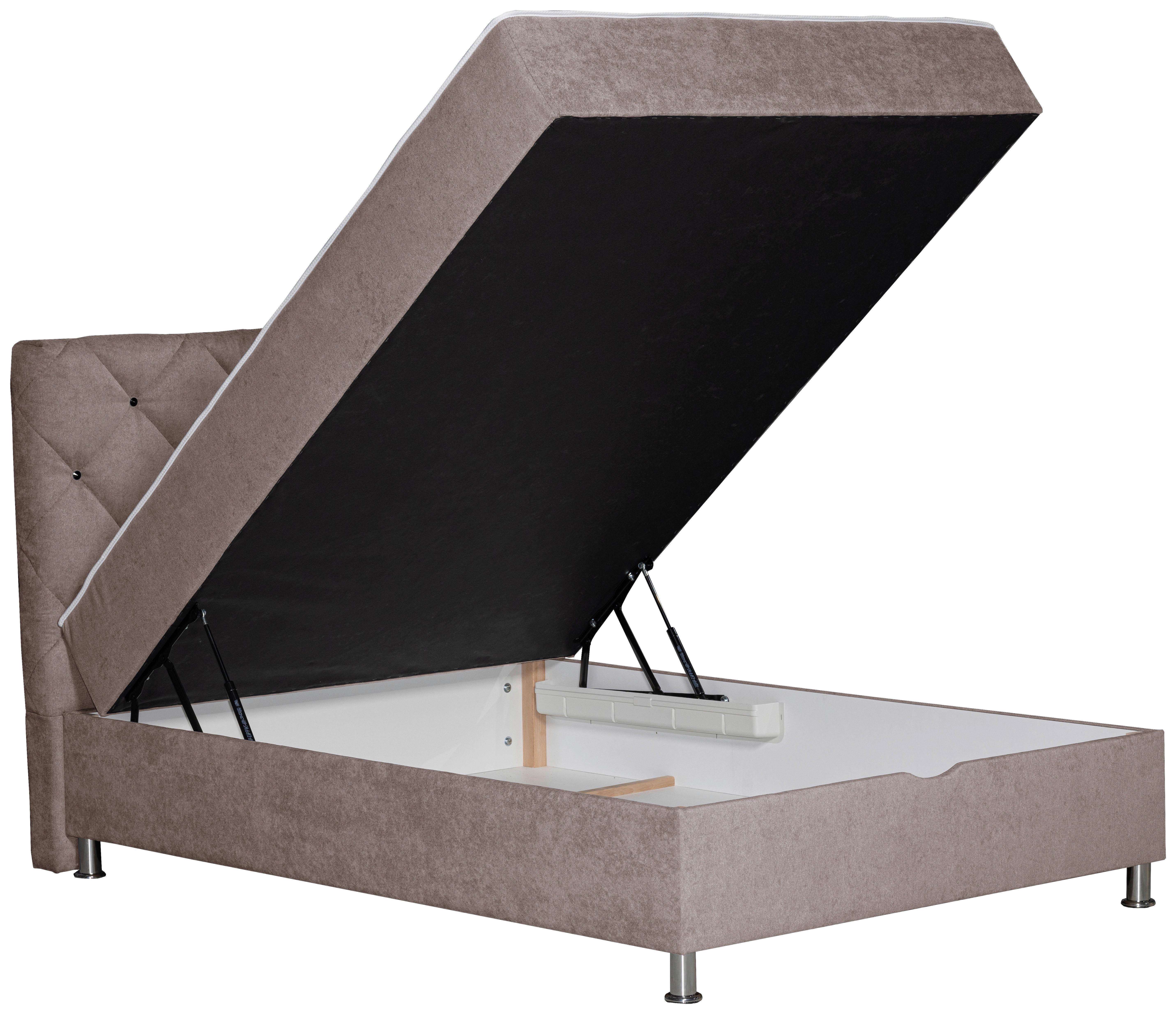 Postelja Z Vzmetnico Black Diamant, 120x200, Rjava - svetlo rjava/barve kroma, Design, umetna masa/tekstil (120/200cm) - Modern Living
