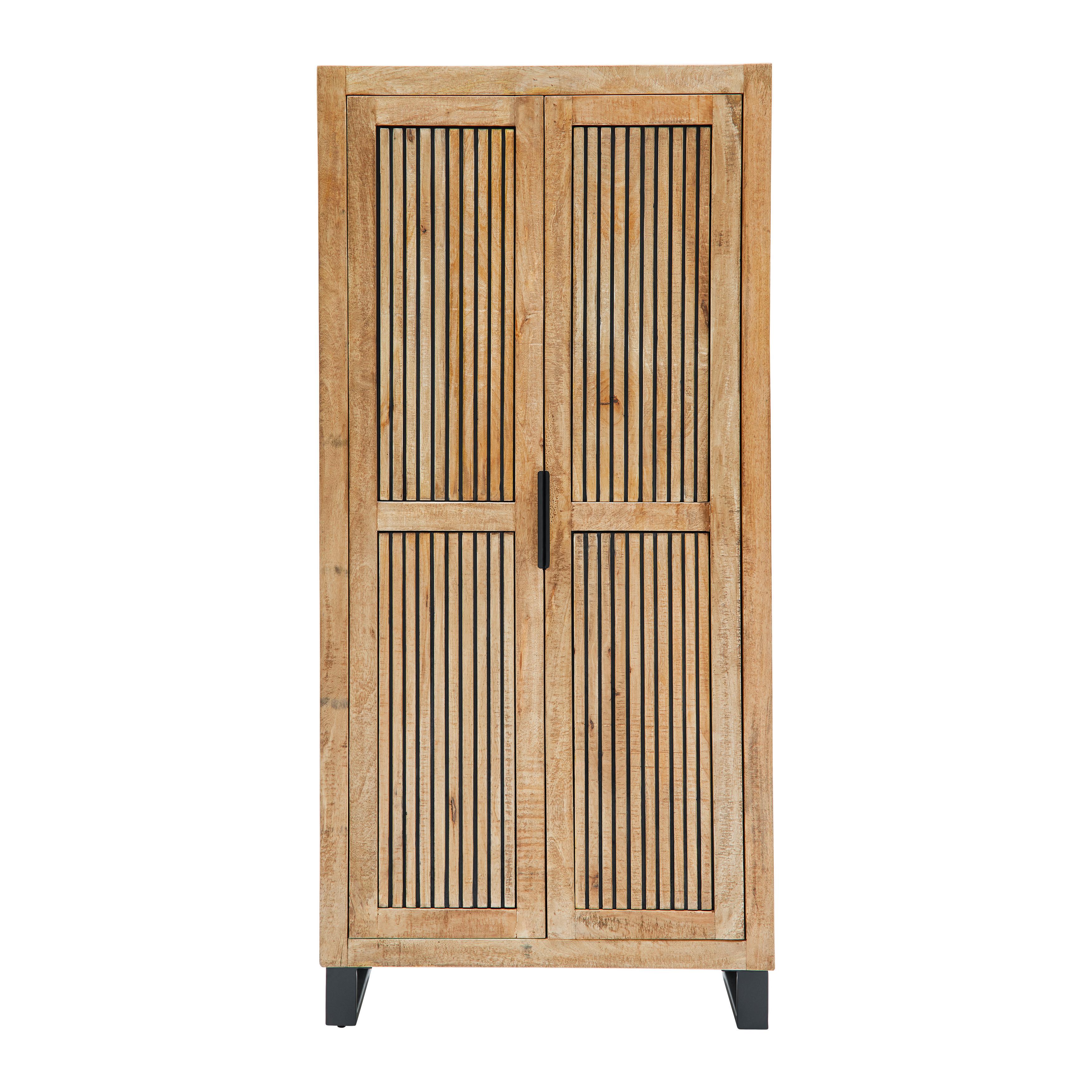 GARDEROB EVEREST -EXKLUSIV- - svart/naturfärgad, Natur, metall/trä (88/187/40cm) - Mömax