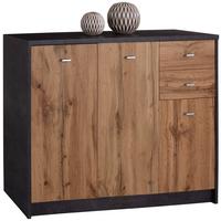 Komód 3 Ajtó 2 Fiók 4-You - tölgyfa színű/szürke, Modern, faalapú anyag (109,1/85,4/34,6cm)