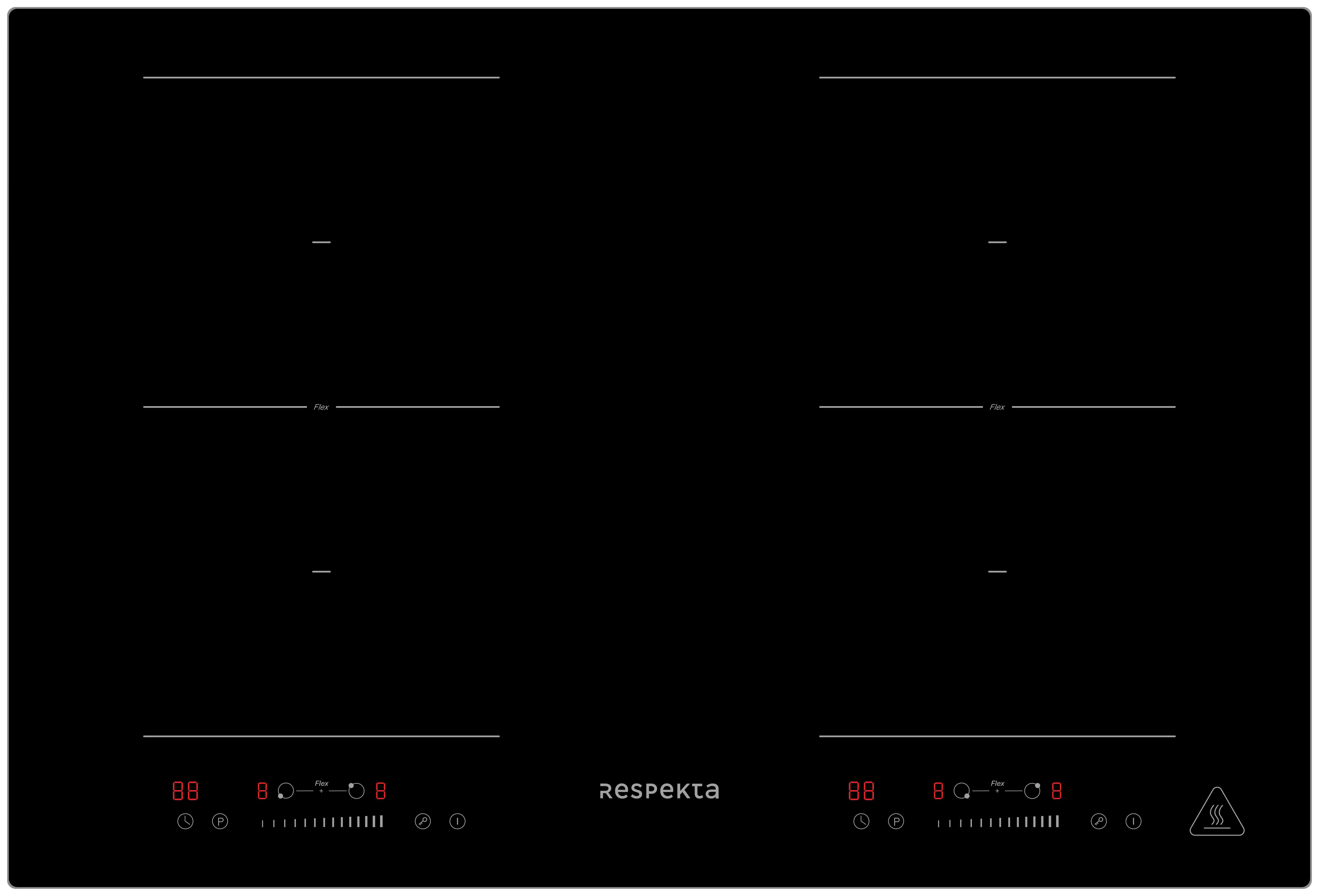 Backofenset Adrian Induktion autark 3.250 Watt Schwarz - Schwarz, Basics, Glas/Metall (59,5/59,5/57,5cm) - Respekta