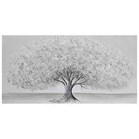 Slika Na Platnu Silver Tree - bela/bež, Moderno, tekstil/les (120/60/3cm) - Mömax