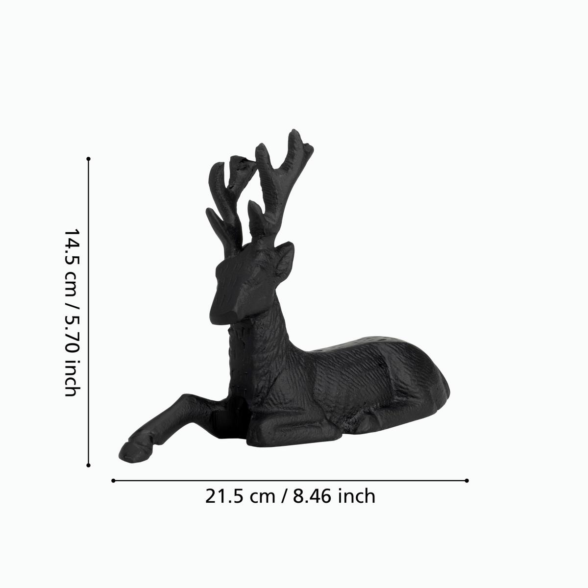 Dekohirsch Baligian Schwarz matt - Schwarz, LIFESTYLE, Metall (21,5/6/14,5cm)