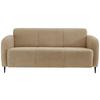 3-Sitzer-Sofa Marone Creme Teddystoff - Creme/Schwarz, MODERN, Textil/Metall (180/76/90cm) - Livetastic