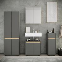 Badezimmer Cosila - Honigeiche/Anthrazit, Trend, Holzwerkstoff/Kunststoff (154cm) - MID.YOU