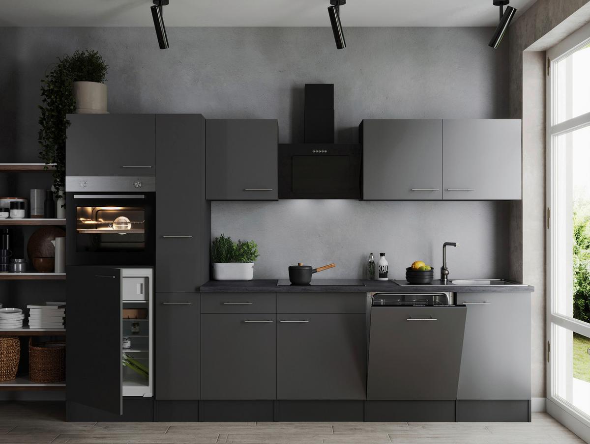 Kuhinjski Blok Z Aparati Oliver, 310cm - srebrne barve/siva, Design, kovina/leseni material (310cm) - Respekta