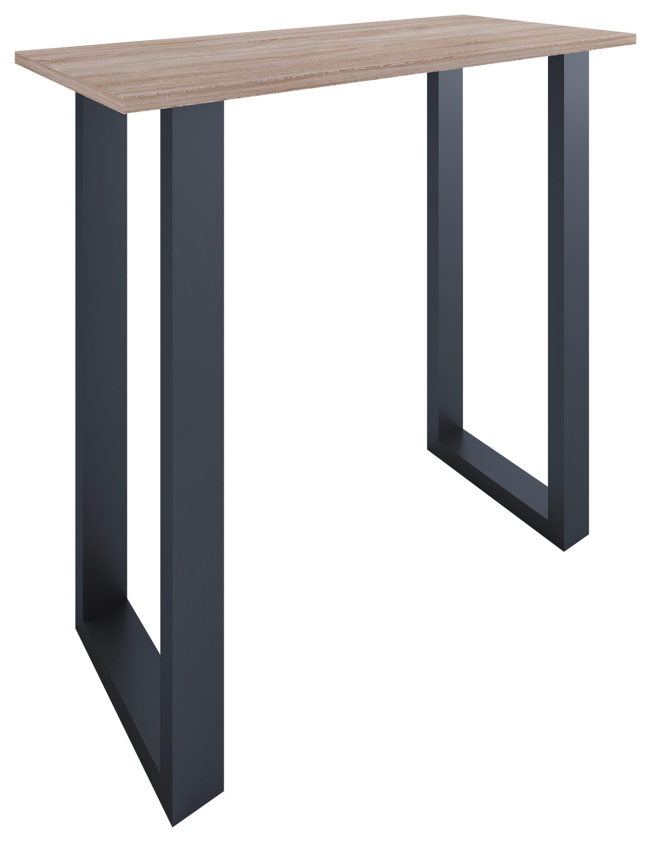 Bartisch XONA Eiche/Schwarz ca.110x102x50cm - Schwarz/Sonoma Eiche, KONVENTIONELL, Holzwerkstoff/Metall (110/50/102cm)