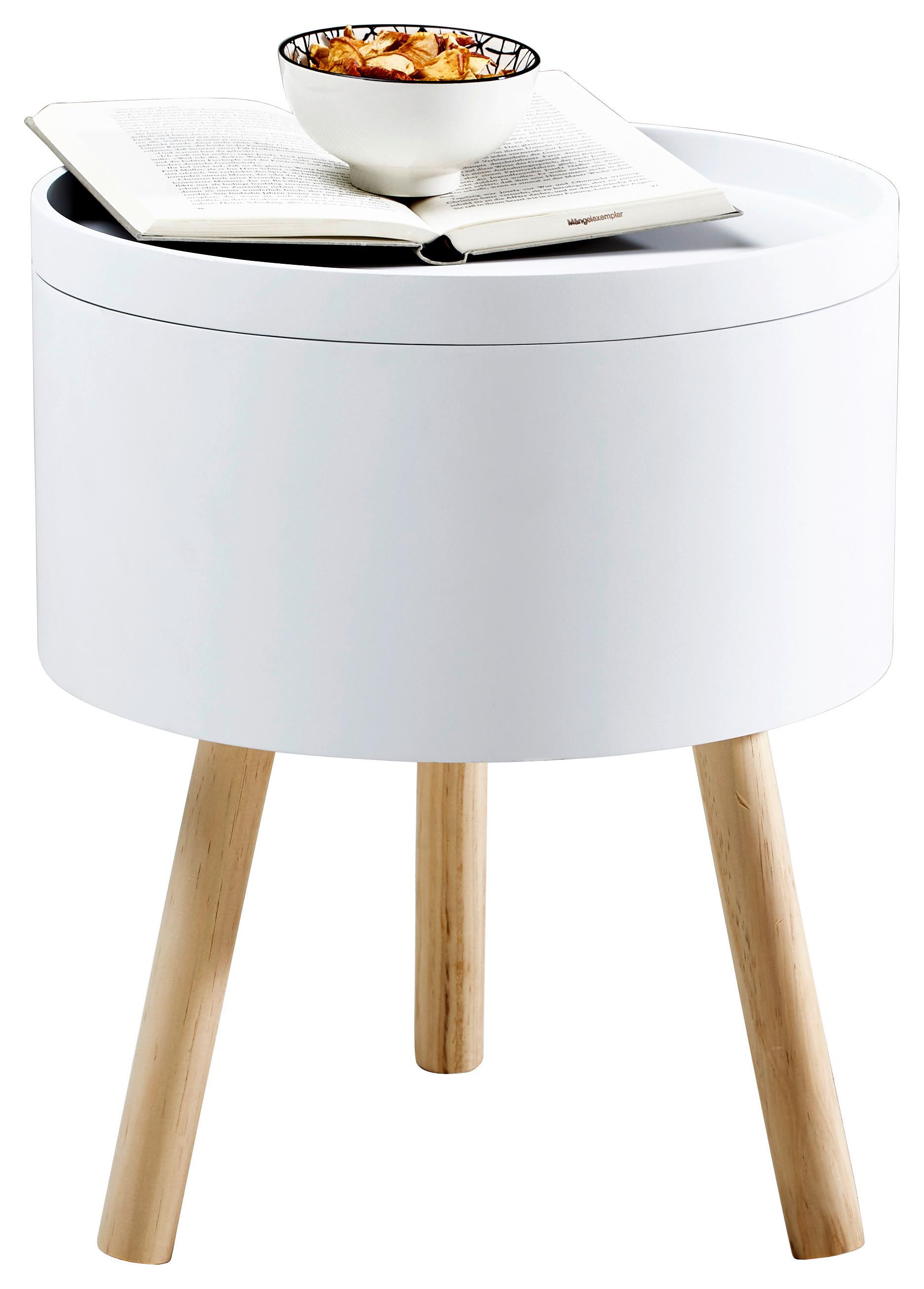 STOLIK BOCZNY 107149-FSC - biały, drewno (37,5/45cm)