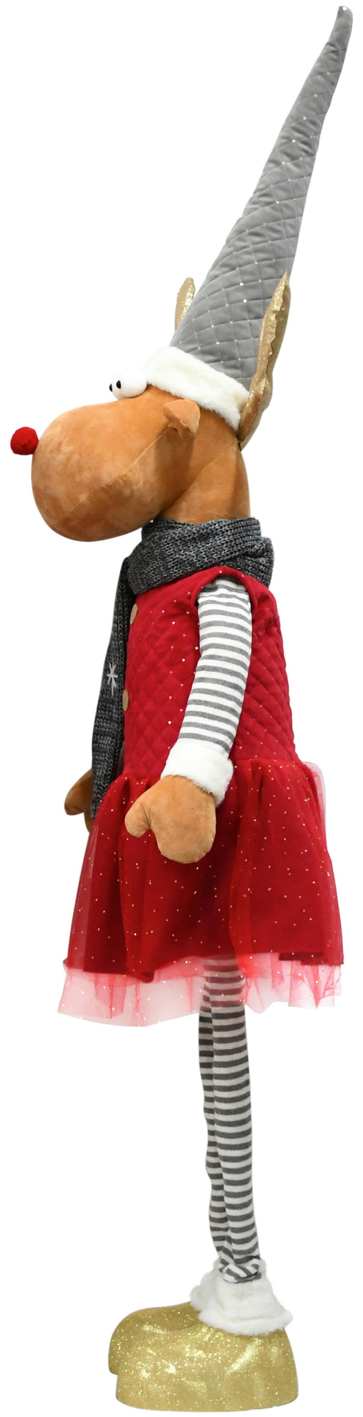 Dekorentier Sascha Grau/Rot/Goldfarben - Weiss/Rot, Kunststoff/Textil (50/140-185/32cm) - Mömax